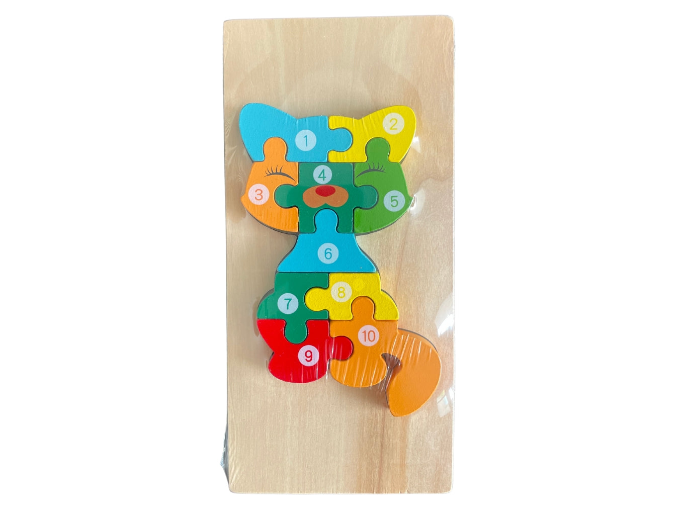 dřevěné puzzle vkládačka kočička pro děti na rozvoj motoriky a koordinace