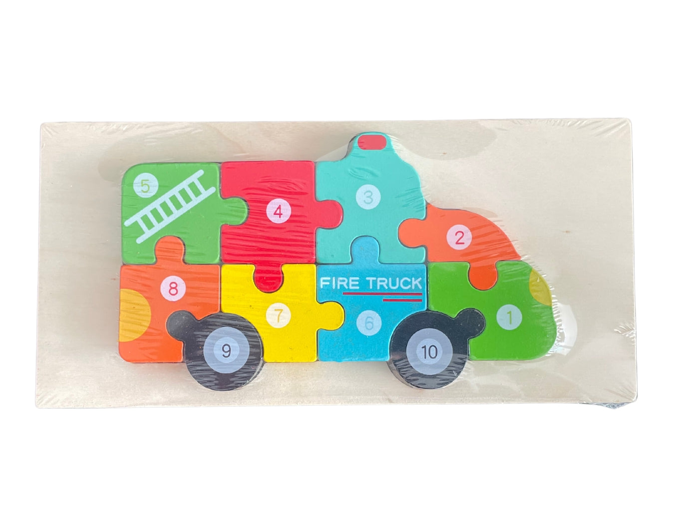 dřevěné puzzle vkládačka hasiči pro děti na rozvoj motoriky a koordinace
