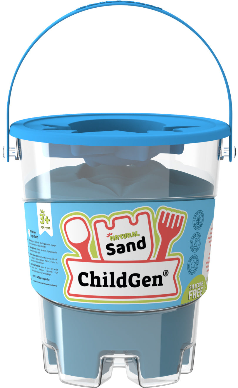 Modrý kinetický písek ChildGen 500 g s formičkou