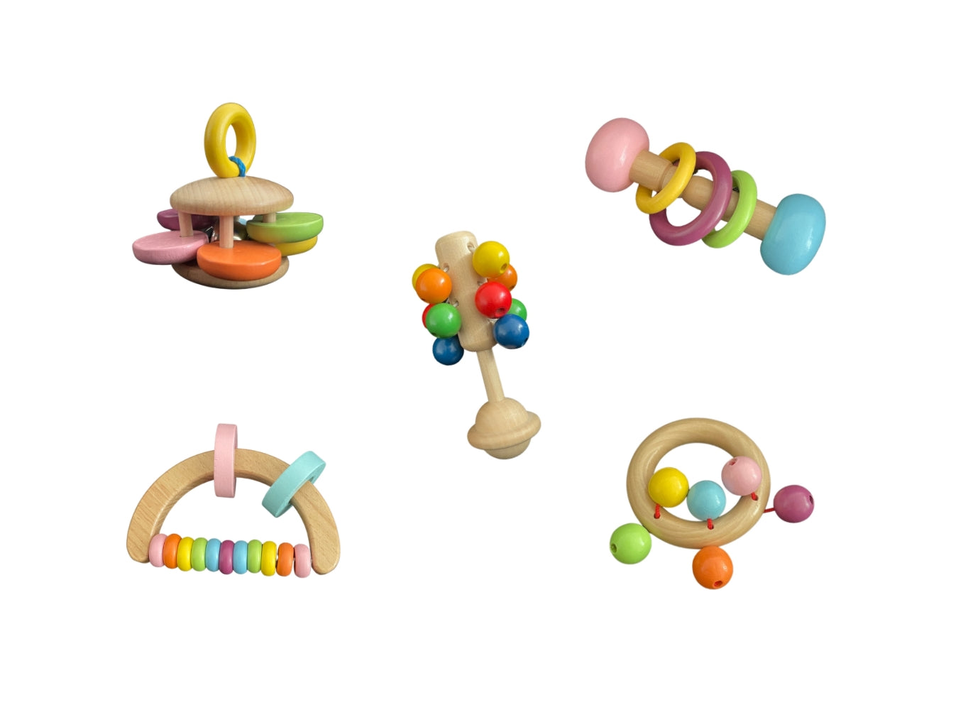 Zvuková hračka pro děti z bukového dřeva – chrastítko