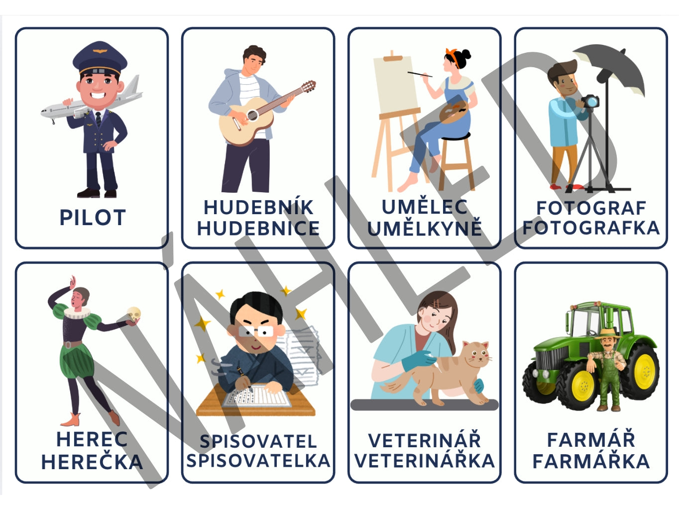 Edukační materiál s obrázky povolání – aktivity pro děti