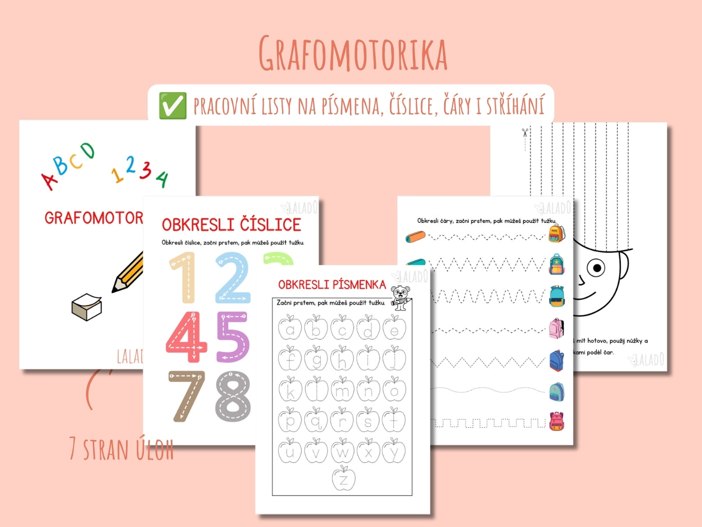 Grafomotorika pro děti – pracovní listy k vytisknutí