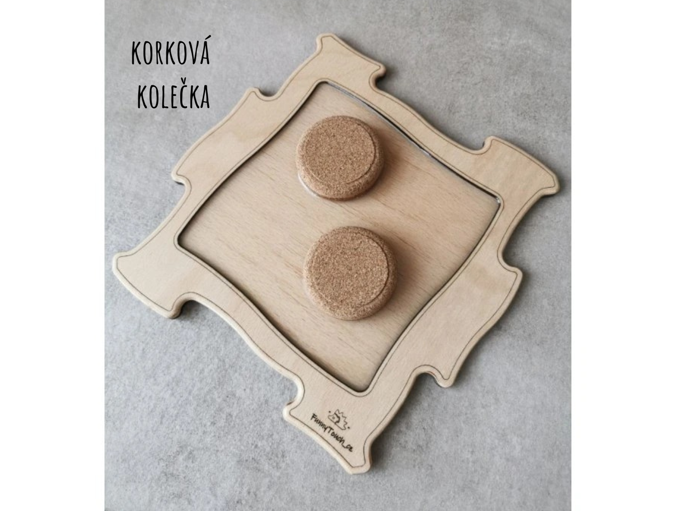 Kombinace puzzle dílků FunnyTouch – korek, tráva a kamínky