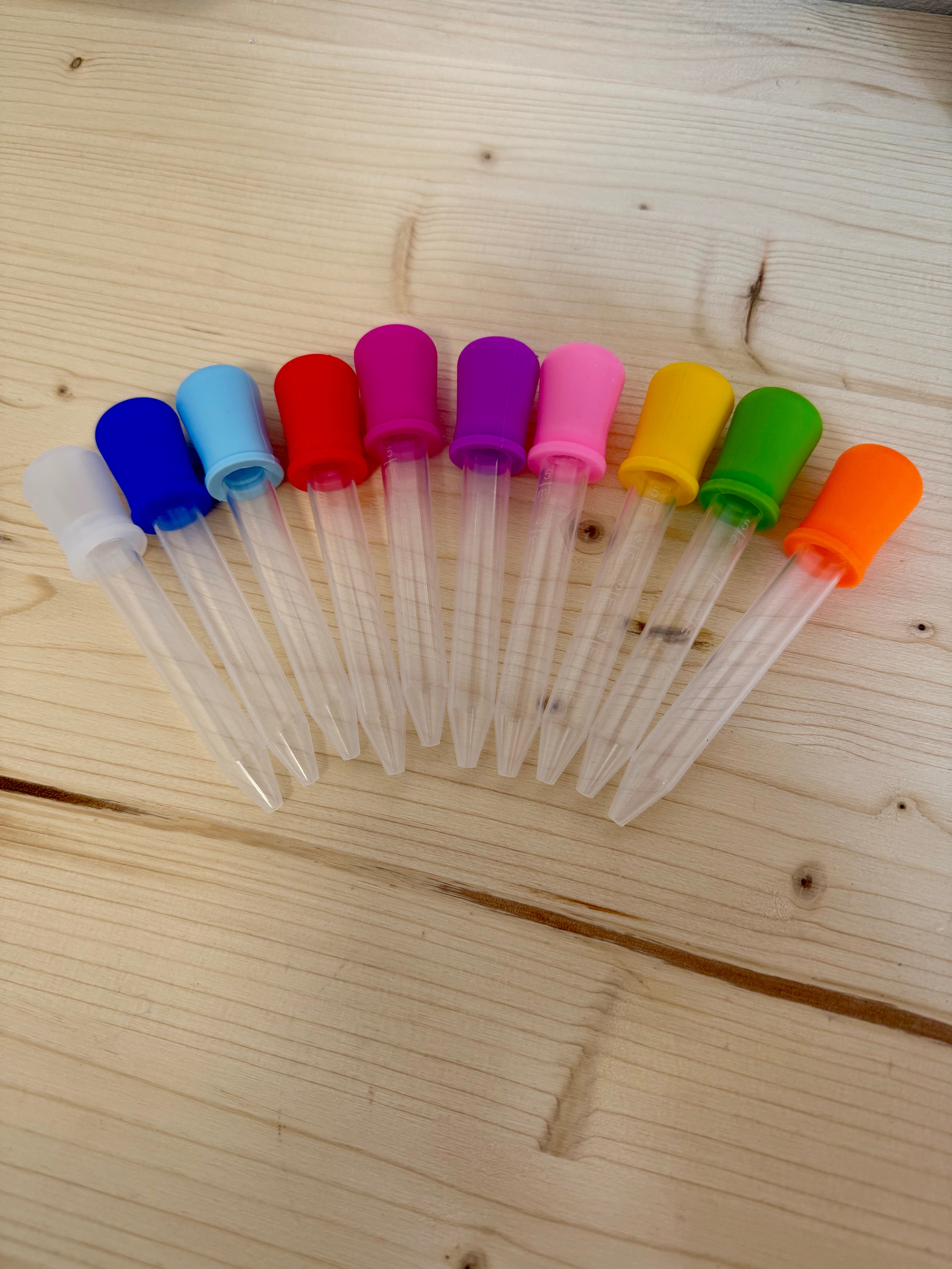 Dětské pipety 5 ml barevné na vodu a pokusy