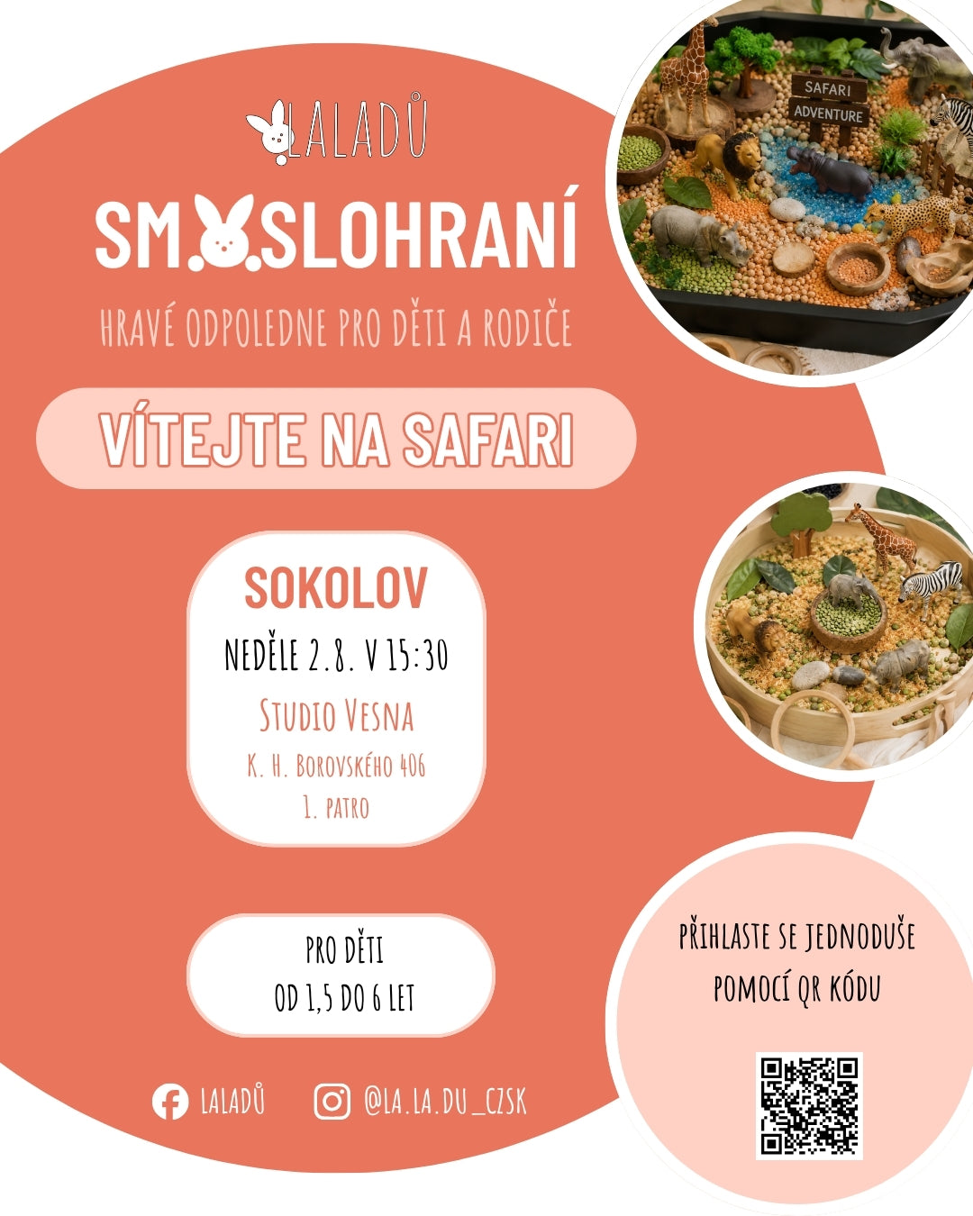 Smyslohraní Safari – tematické stanoviště se safari zvířátky