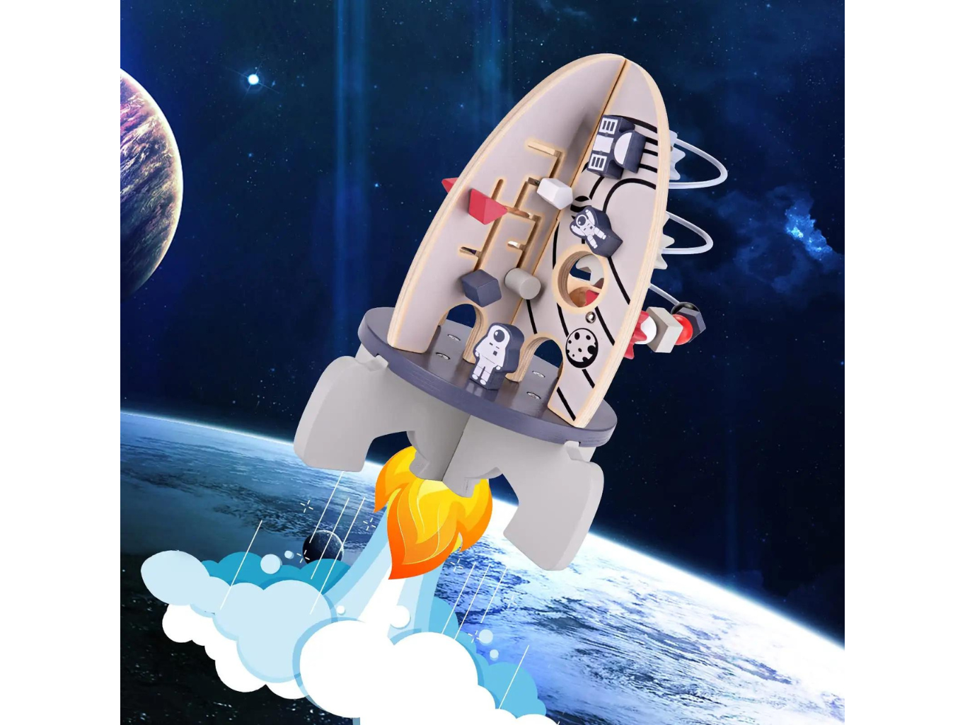 Zábavná motorická raketa pro děti – hračka se vzdělávacími prvky
